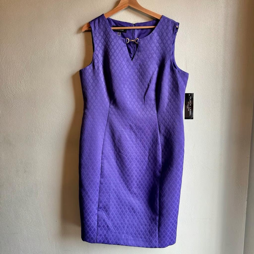 NWT Black Label Evan Picone Fiesta Purple June Sheath Dress size 16